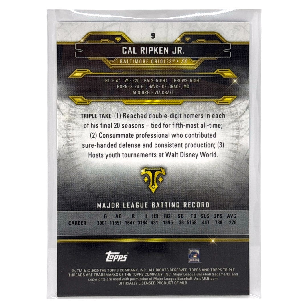 TOPPS MLBカード TRIPLE THREADS CAL RIPKEN JR. BALTIMORE ORIOLES /299 #9 中古 IT1