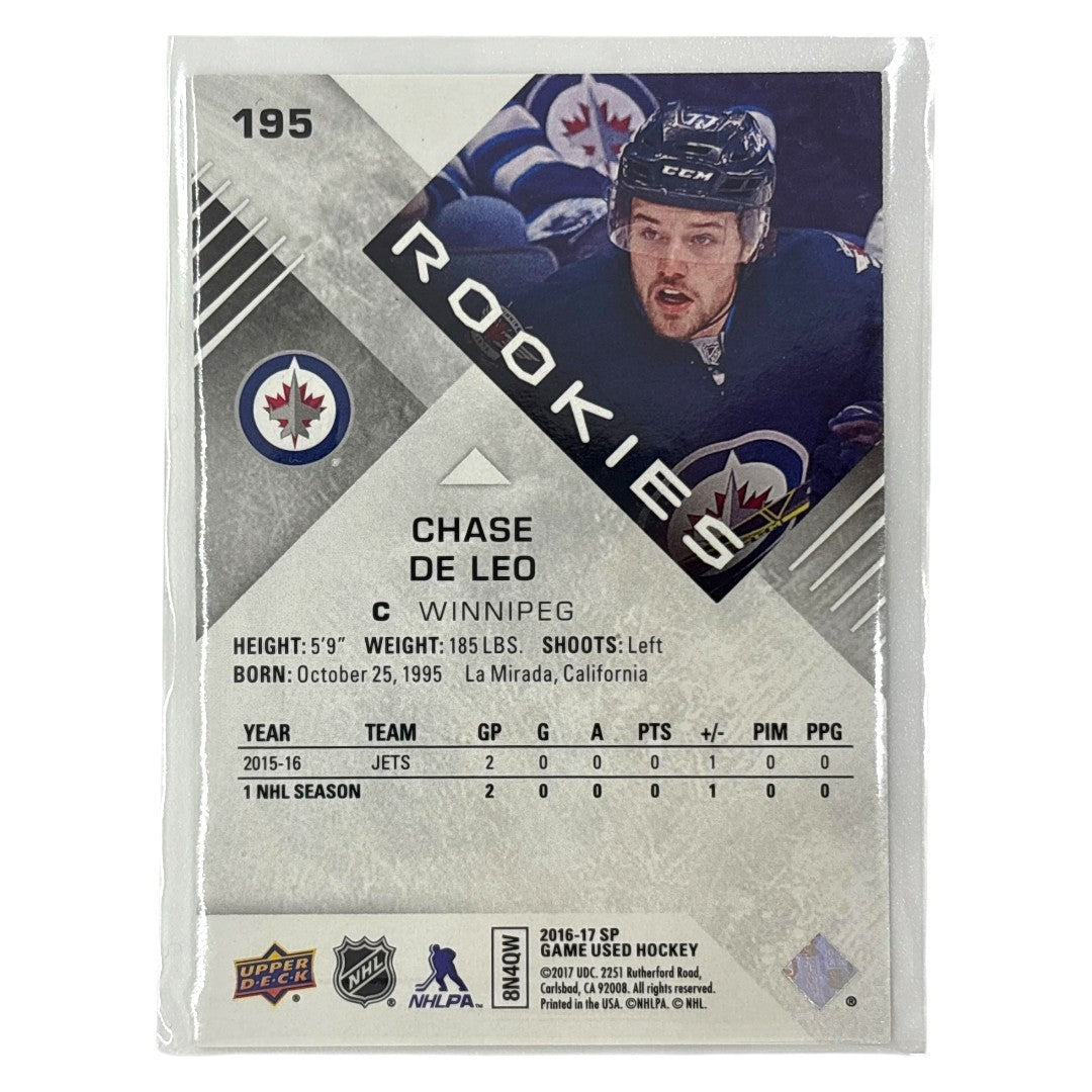 UPPER DECK NHLカード SP GAME USED CHASE DE LEO WINNIPEG JETS /77 #195 中古 IT1