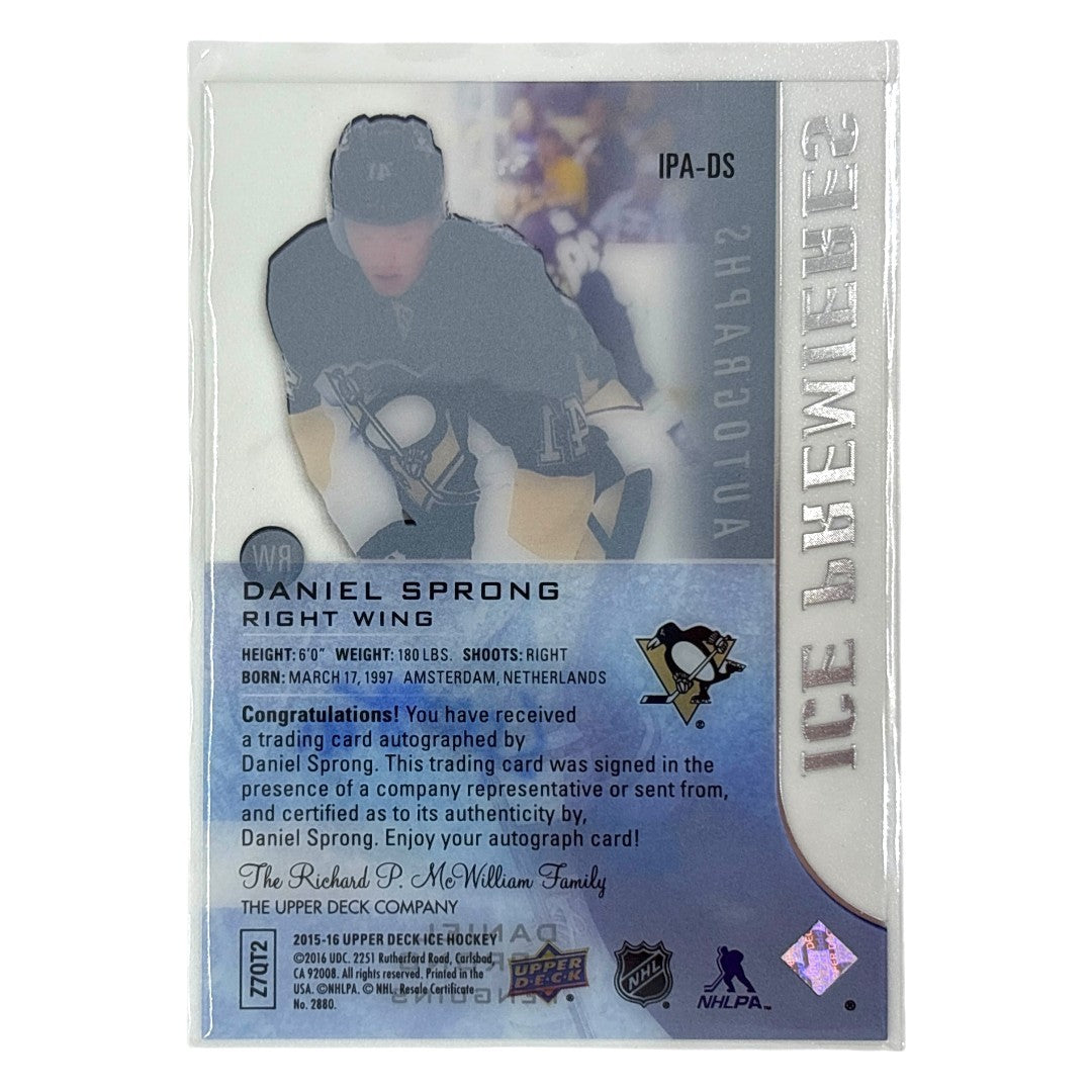 UPPER DECK NHLカード ICE DANIEL SPRONG PENGUINS /499 #IPA-DS 中古 IT1