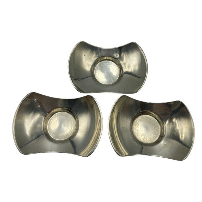 静寿居 蔵苑 純錫分銅茶托 5客 和食器 小皿 お茶用品 中古 W4