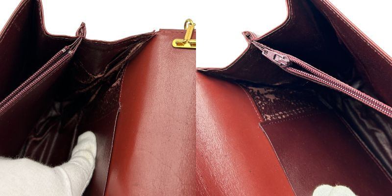Must de Cartier マストドゥ カルティエ チェーン ショルダー バッグ 鞄 レディース おしゃれ 肩掛け ブランド レザー 中古 W1