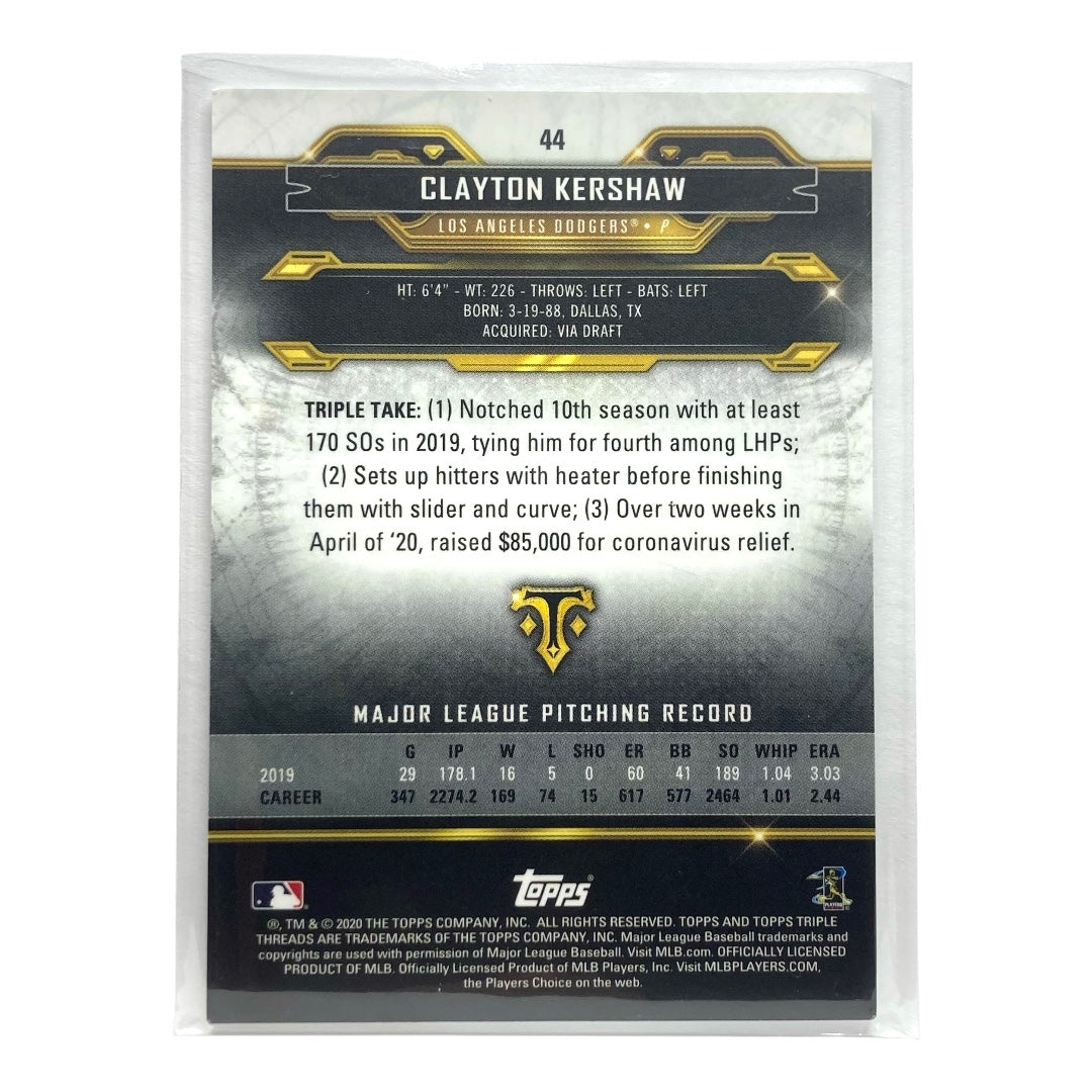 TOPPS MLBカード TRIPLE THREADS CLAYTON KERSHAW DODGERS 185/199 #44 中古 IT2