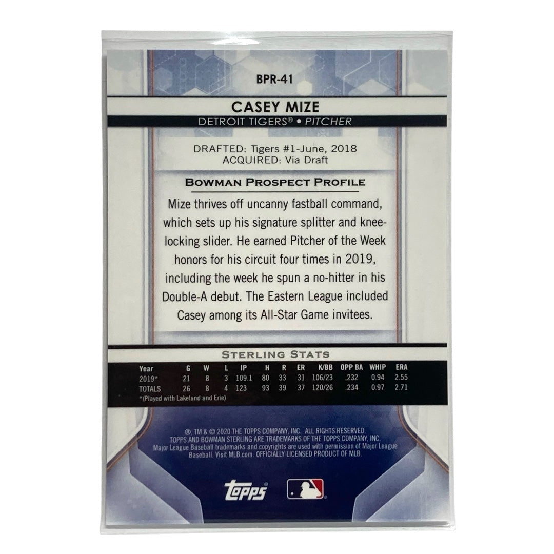 TOPPS MLBカード BOWMAN STERLING CASEY MIZE TIGERS 42/99 #BPR-41 中古 IT2