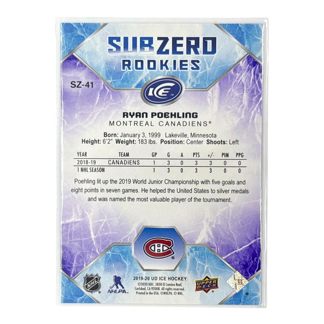 UPPER DECK NHLカード ICE RYAN POEHLING CANADIENS 948/999 #SZ-41 中古 IT1