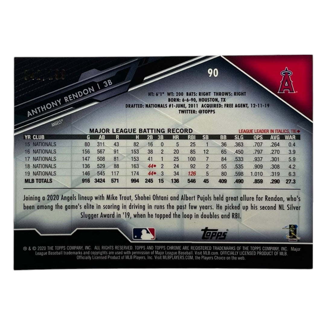 TOPPS MLBカード CHROME ANTHONY RENDON ANGELS /199 #90 中古 IT2