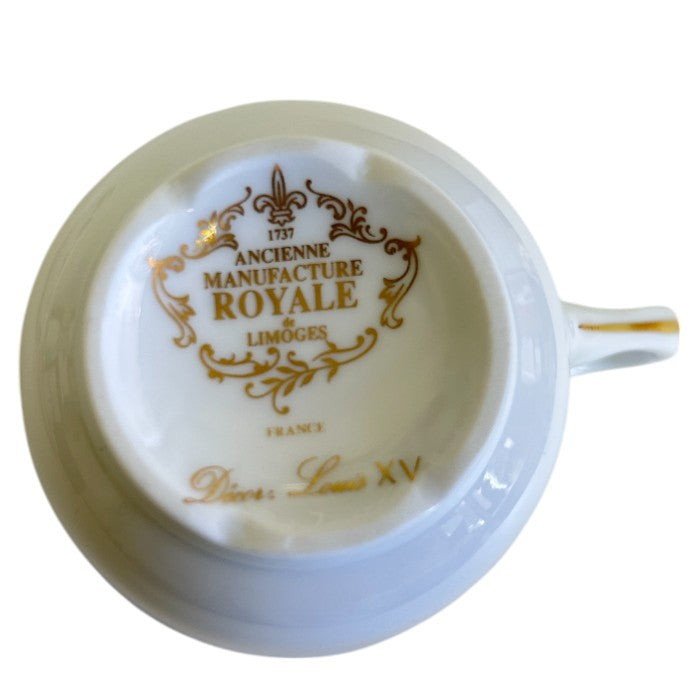 ROYALE LIMOGES ロワイヤルリモージュ カップ&ソーサー ルイ15世 復刻版 ペア 洋食器 ブランド 紅茶 コーヒー 中古 W1