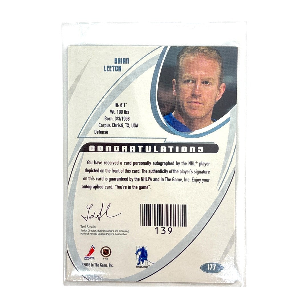 In The Game NHLカード 2002-03 SIGNATURE BE A PLAYER BRIAN LEETCH NEW YORK RANGERS #177 中古 IT1