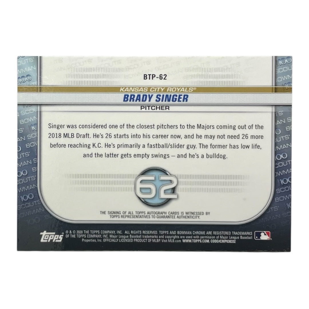 TOPPS MLBカード BOWMAN CHROME BRADY SINGER KANSAS CITY ROYALS /50 #BTP-62 中古 IT2