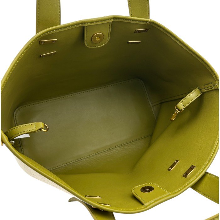 CHARLES&KEITH チャールズアンドキース ダブルハンドル スラウチーバッグ キャンバス 2WAY ハンド ショルダー レディース 鞄 中古 W4