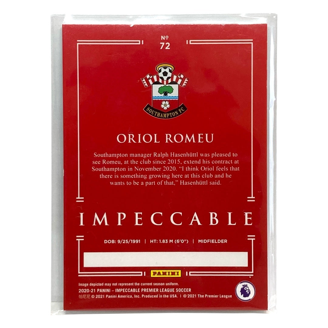 PANINI サッカーカード IMPECCABLE PREMIER LEAGUE ORIOL ROMEU SOUTHAMPTON 1/5 #72 中古 IT2