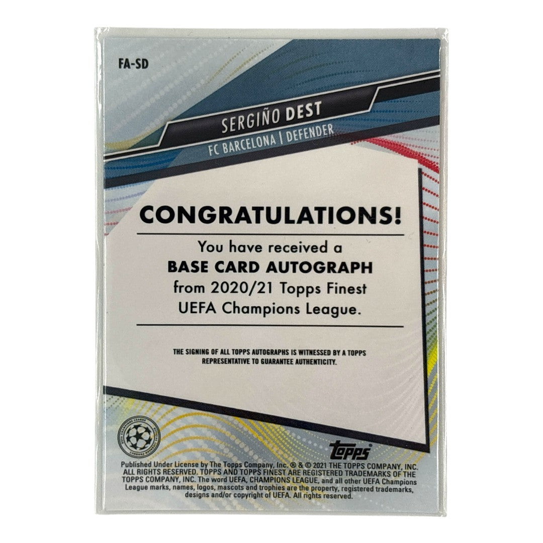 TOPPS サッカーカード FINEST SERGINO DEST BARCELONA #FA-SD 中古 IT1