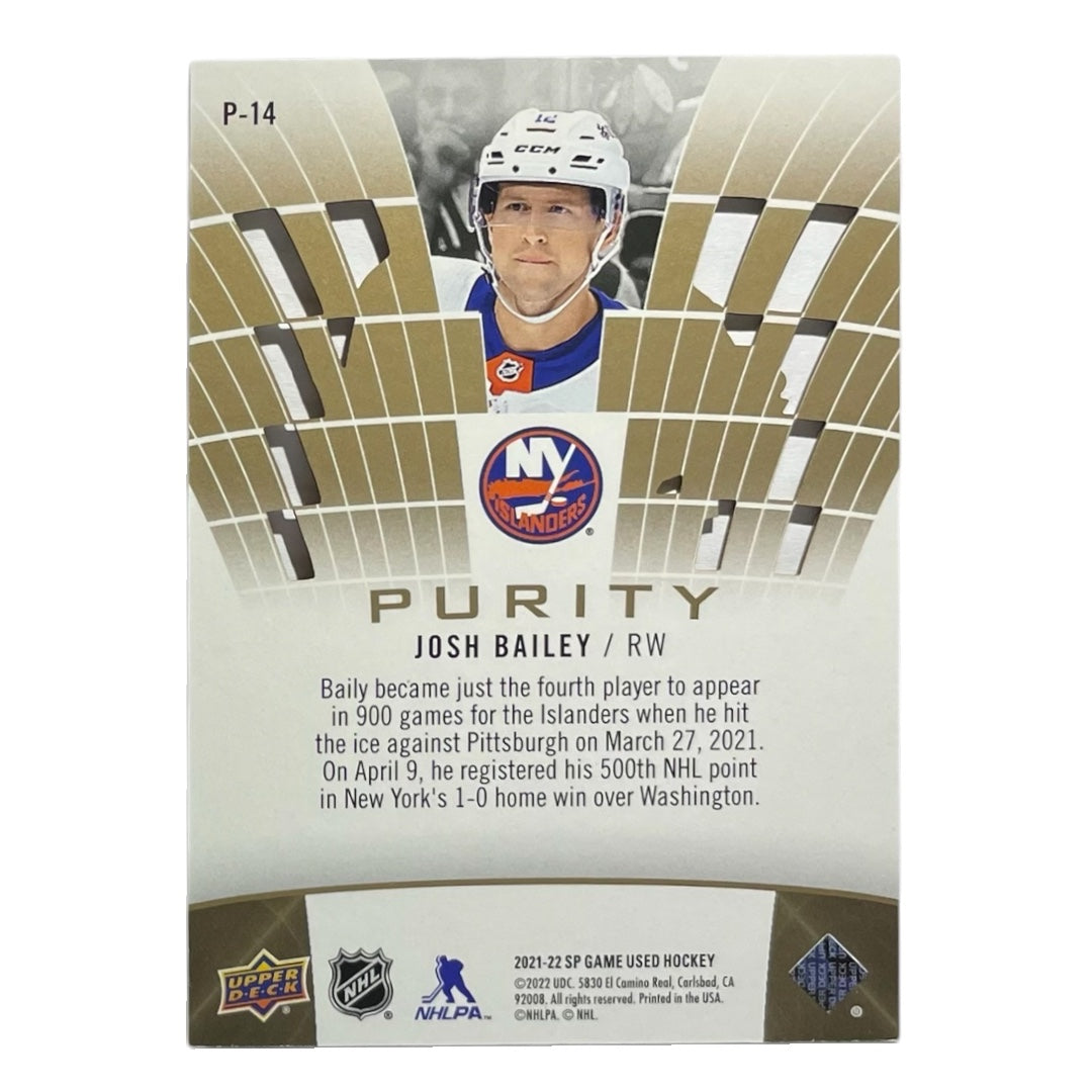 UPPER DECK NHLカード SP GAME USED JOSH BAILEY ISLANDERS /150 #P-14 中古 IT2