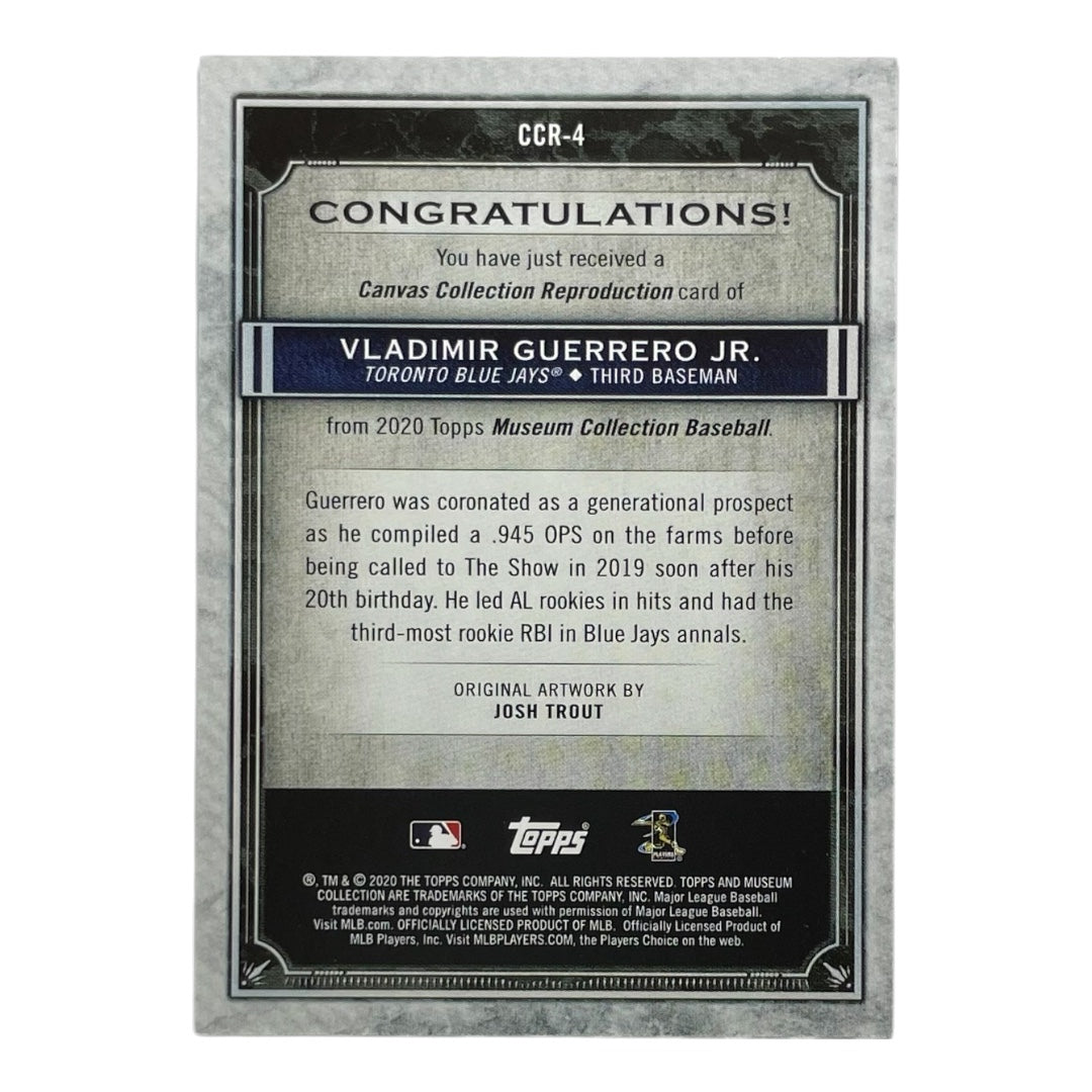 TOPPS MLBカード MUSEUM COLLECTION VLADIMIR GUERRERO JR. TORONTO BLUE JAYS #CCR-4 中古 IT2