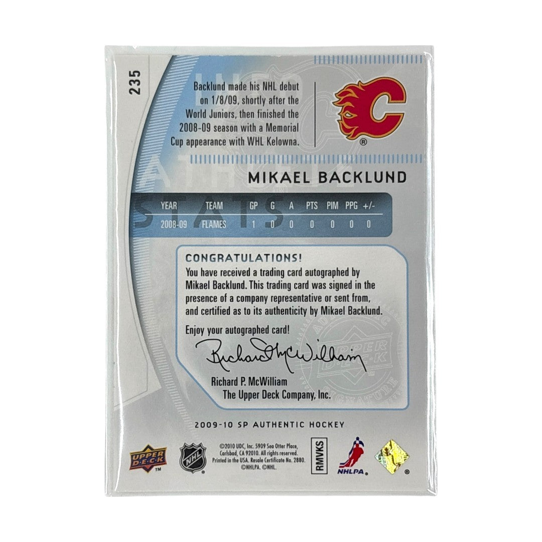 UPPER DECK NHLカード SP AUTHENTIC MIKAEL BACKLUND CALGARY FLAMES 602/999 #235 中古 IT1
