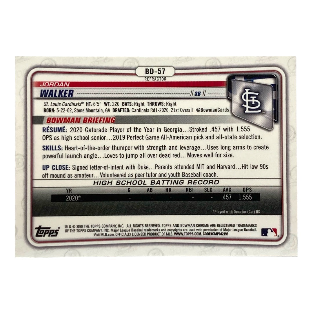 TOPPS MLBカード BOWMAN CHROME JORDAN WALKER CARDINALS #BD-57 中古 IT2