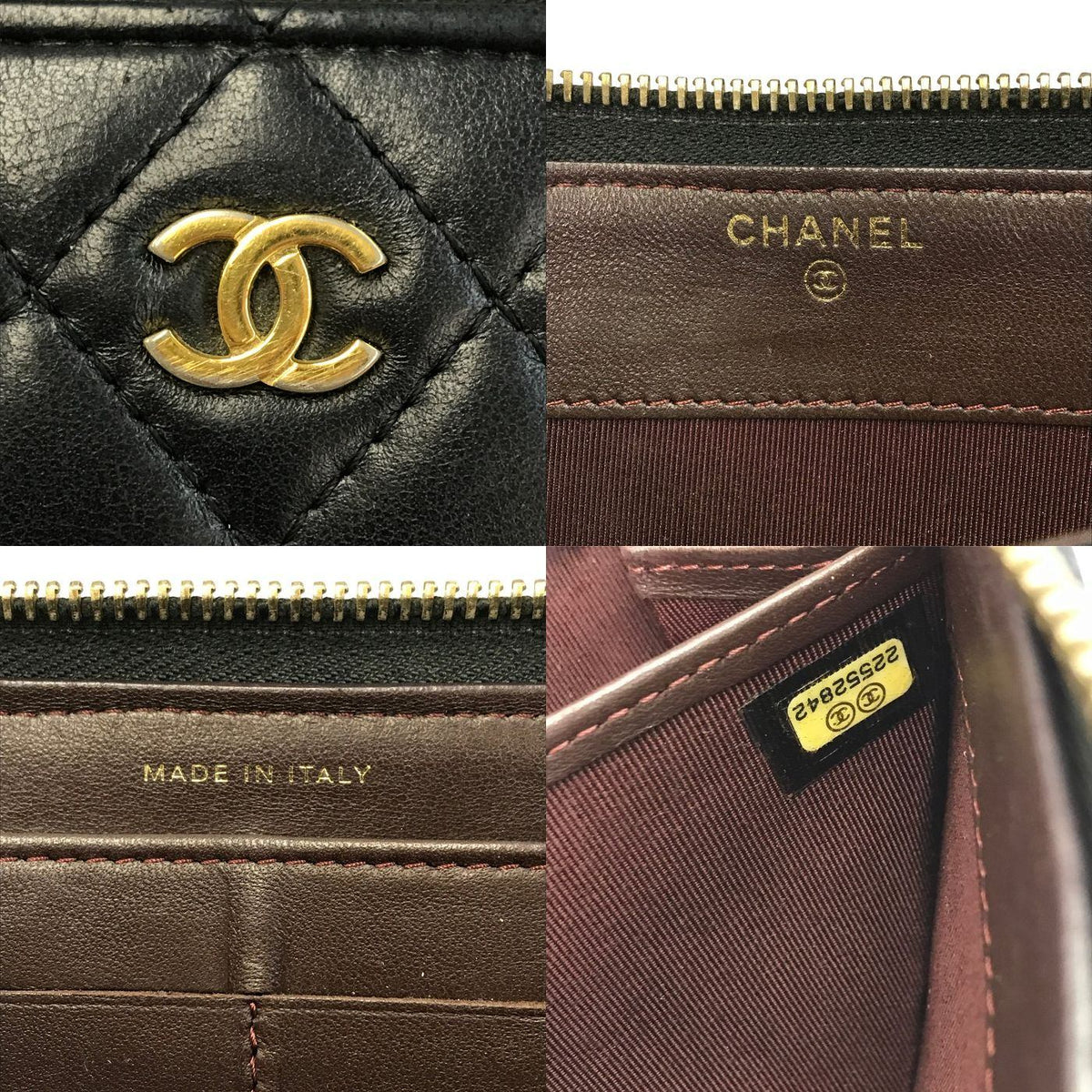 CHANEL シャネル マトラッセ 長財布 レディース ラウンドジップ ファスナー ココマーク キルティング ダイヤモンドステッチ ブラック 中古 T1