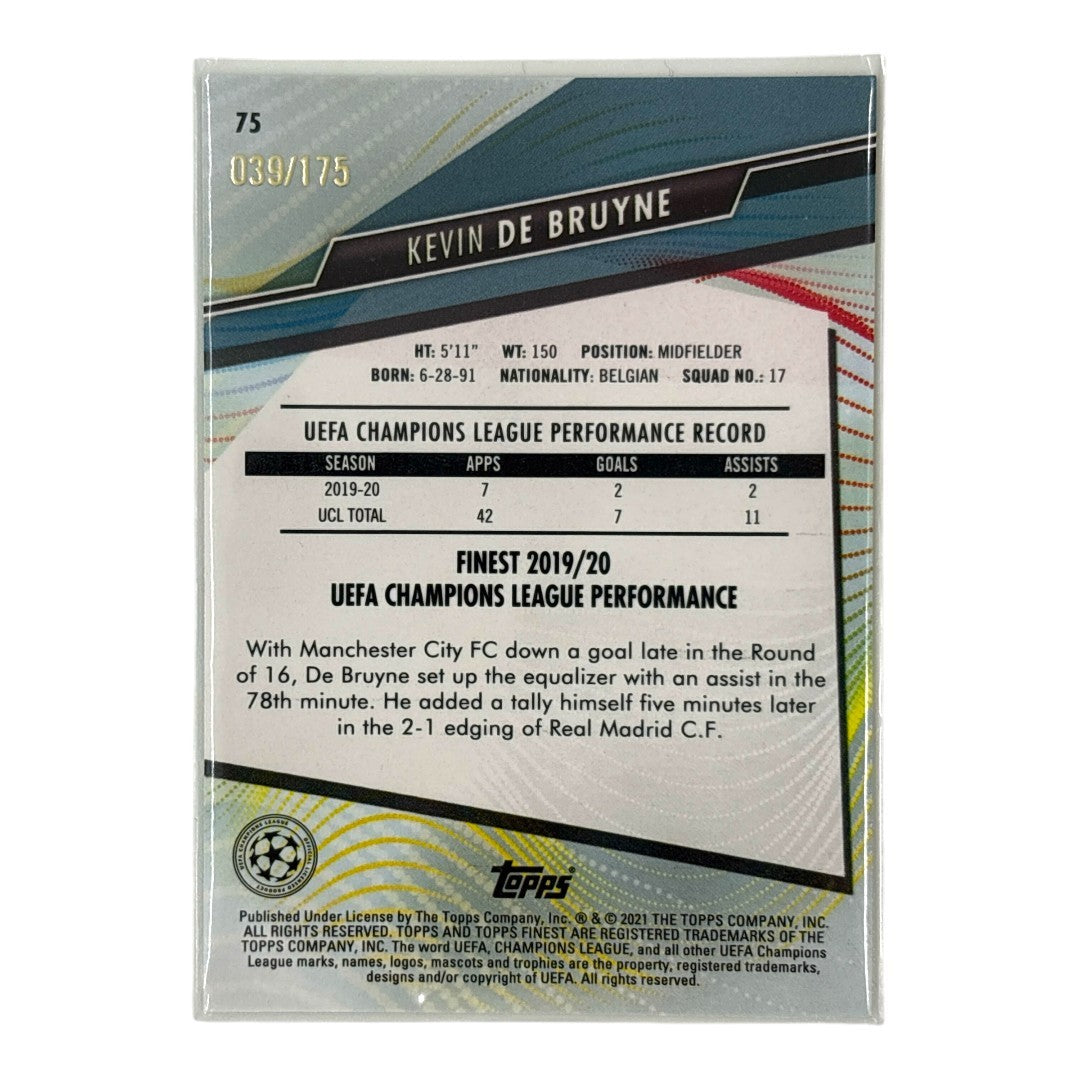 TOPPS サッカーカード FINEST KEVIN DE BRUYNE MANCHESTER CITY 039/175 #75 中古 IT1