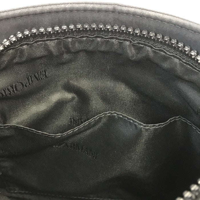 EMPORIO ARMANI エンポリオアルマーニ ショルダーバッグ メンズ ナイロン 斜め掛け ロゴ ブラック 中古 T1