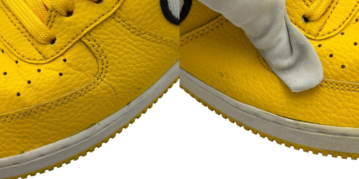 NIKE ナイキ エアフォース スニーカー AO24399-700 28cm 靴 シューズ メンズ イエロー ネイビー 中古 W4