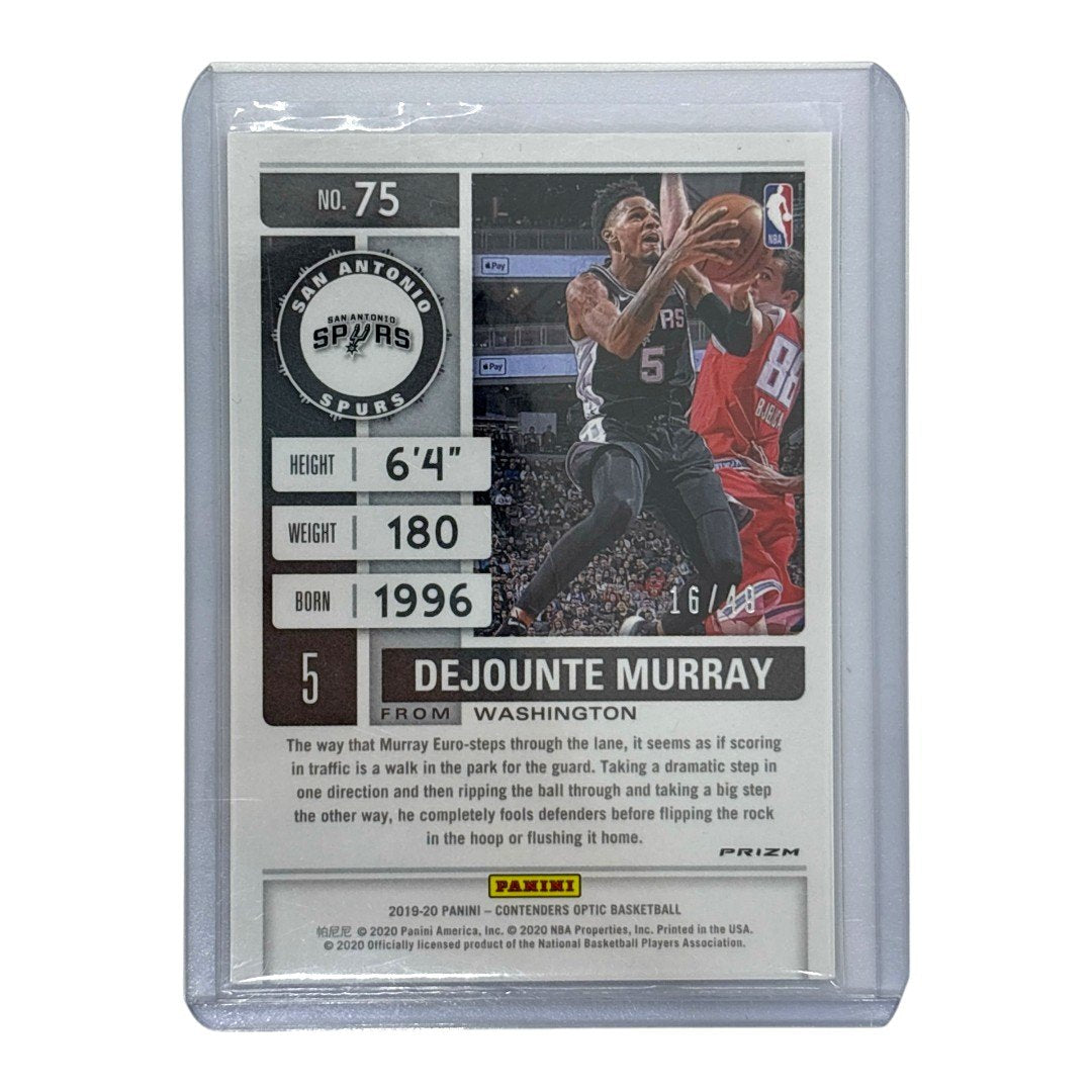 PANINI NBAカード CONTENDERS OPTIC PRIZM DEJOUNTE MURRAY SAN ANTONIO SPURS 16/49 #75 中古 IT1