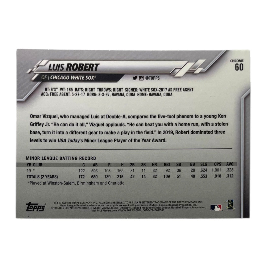 TOPPS MLBカード CHROME LUIS ROBERT CHICAGO WHITE SOX #60 中古 IT2
