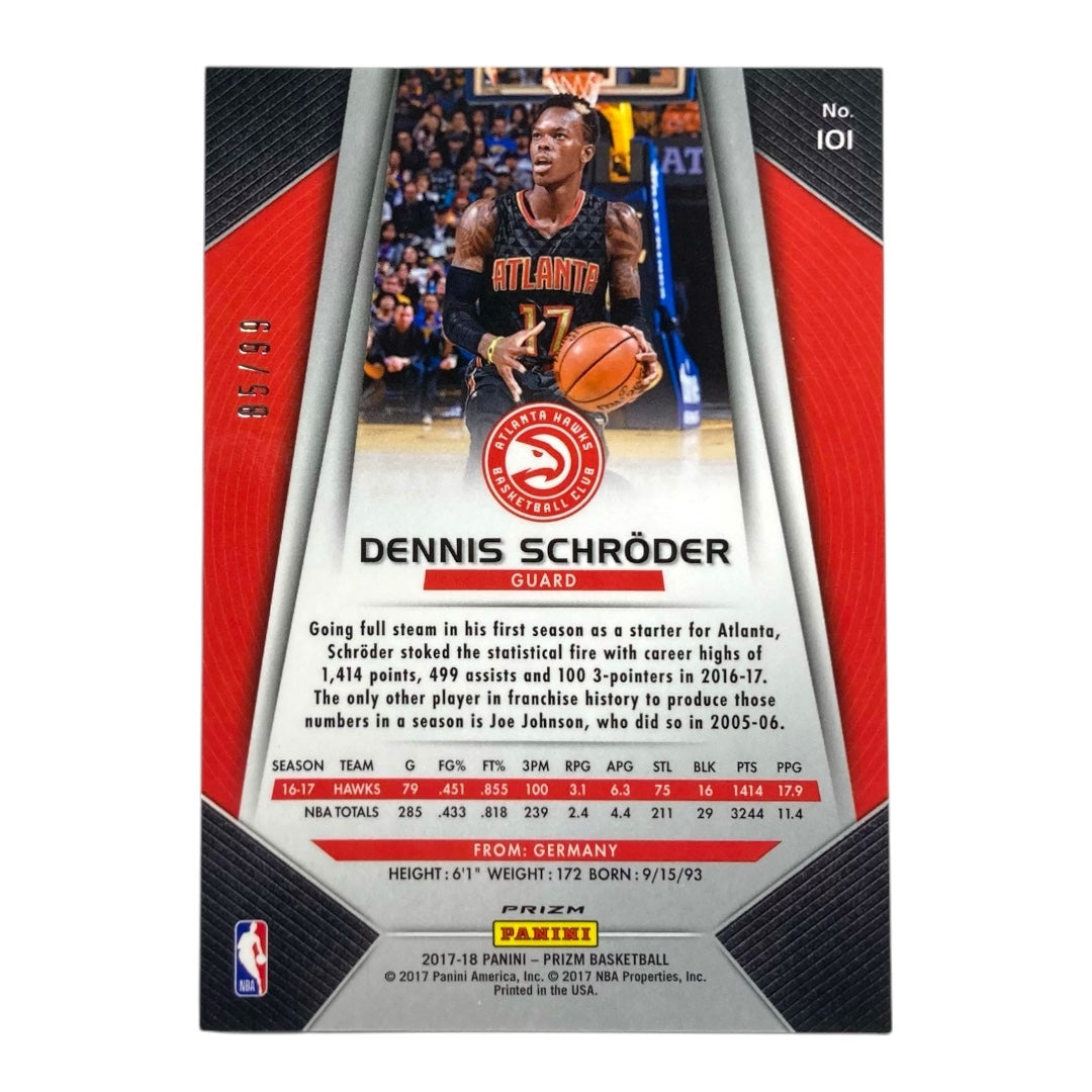 PANINI NBAカード PRIZM DENNIS SCHRODER ATLANTA HAWKS /99 #101 中古 IT2