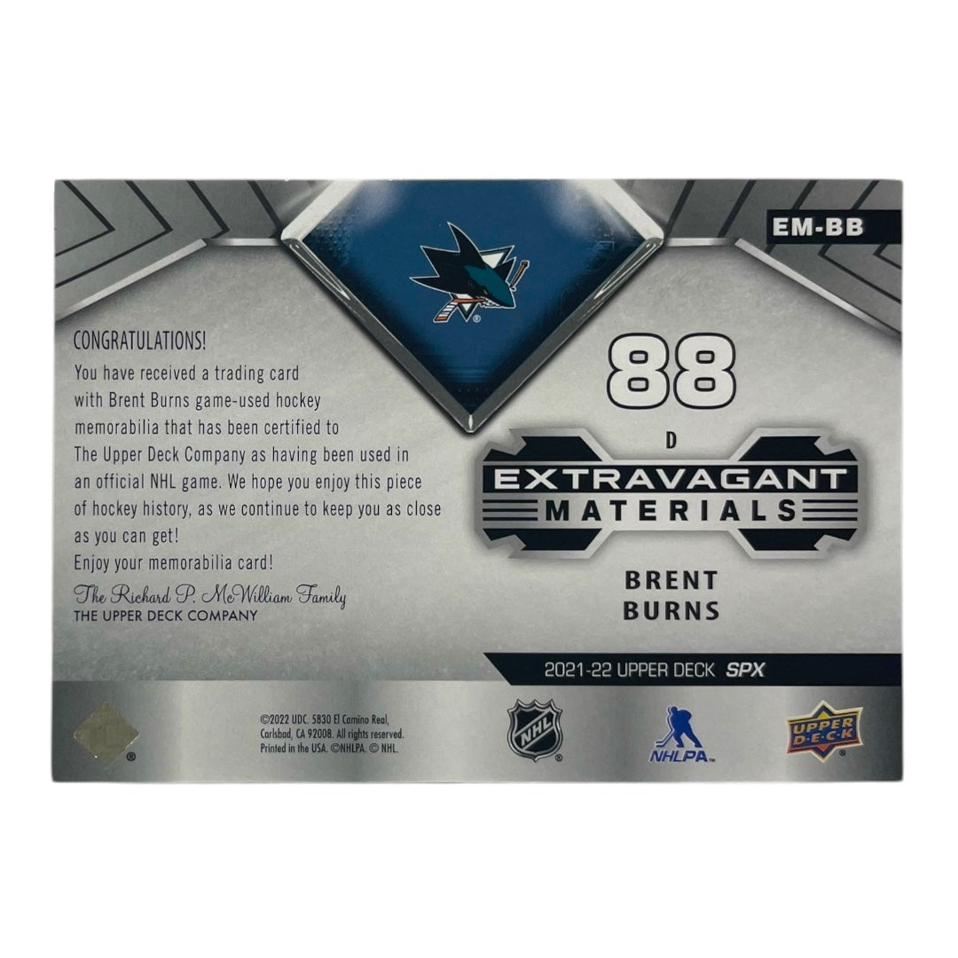 UPPER DECK NHLカード SPX BRENT BURNS SAN JOSE SHARKS #EM-BB 中古 IT2