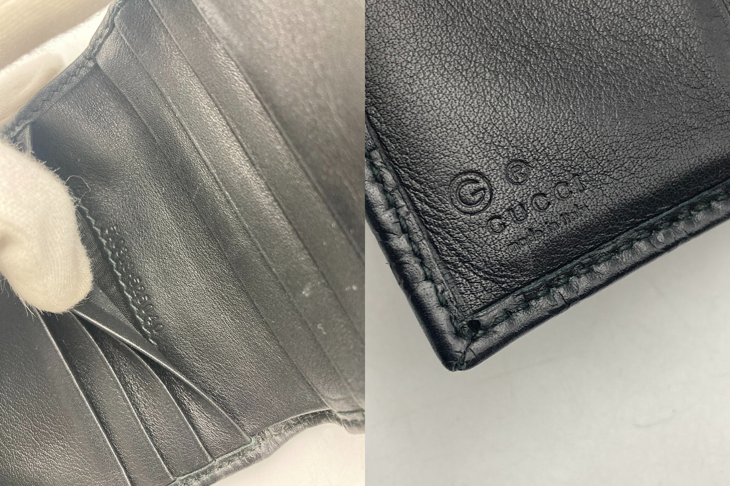 GUCCI グッチ マイクログッチシマ レザー 2つ折り財布 510318 中古 D4