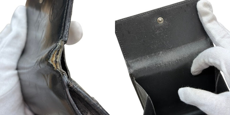 ルイヴィトン LOUIS VUITTON モノグラムマット ポルトモネビエカルトクレディ M65115 二つ折り 財布 コンパクト ミニ グレー メンズ レディース 中古 W4