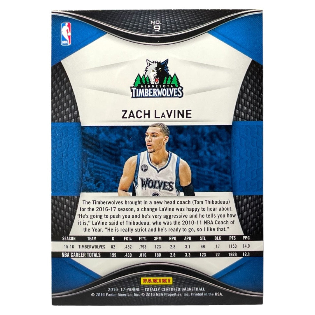 PANINI NBAカード TOTALLY CERTIFIED ZACH LAVINE TIMBERWOLVES #9 中古 IT2
