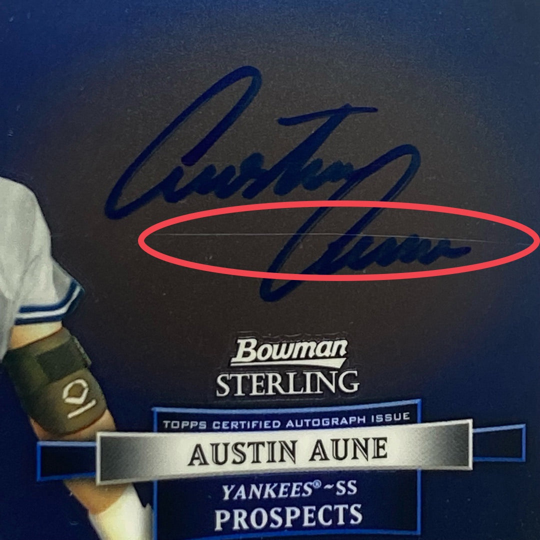 TOPPS MLBカード BOWMAN STERLING AUSTIN AUNE YANKEES #BSAP-AAU 中古 IT2