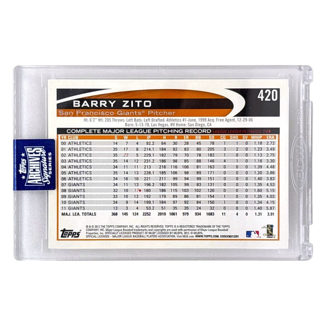 未開封品 TOPPS MLBカード ARCHIVES SIGNATURE SERIES BARRY ZITO SAN FRANCISCO GIANTS /14 #420 中古 IT1