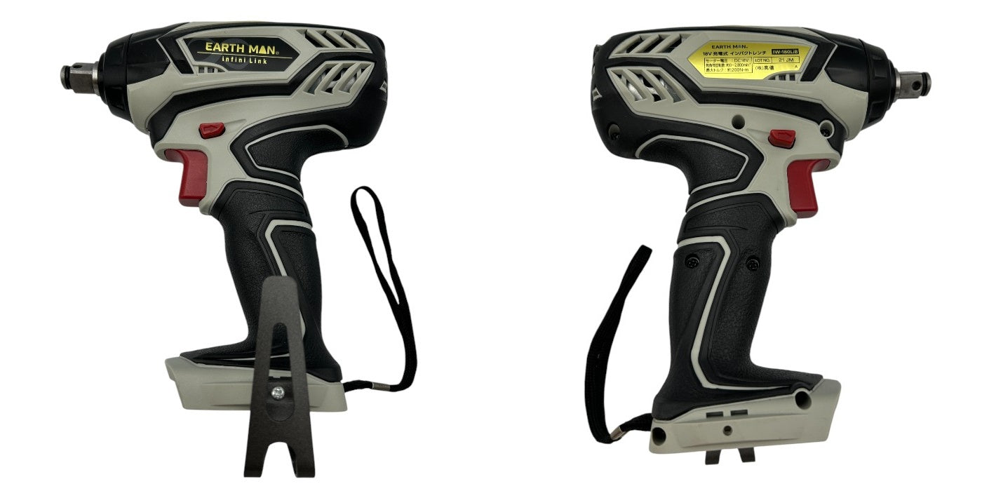 高儀 Takagi EARTH MAN 18V 充電式インパクトレンチ infini-Link IW-180LiB 電動工具 タイヤ交換 締め付け ゆるめ USB出力付 中古 W4