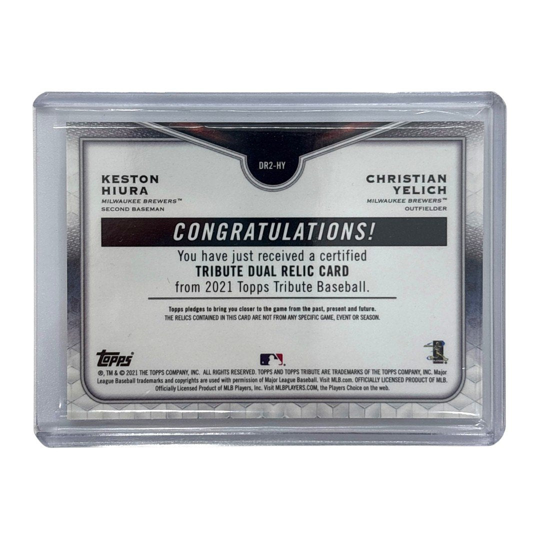 TOPPS MLBカード TRIBUTE KESTON HIURA CHRISTIAN YELICH MILWAUKEE BREWERS 22/50 #DR2-HY 中古 IT1