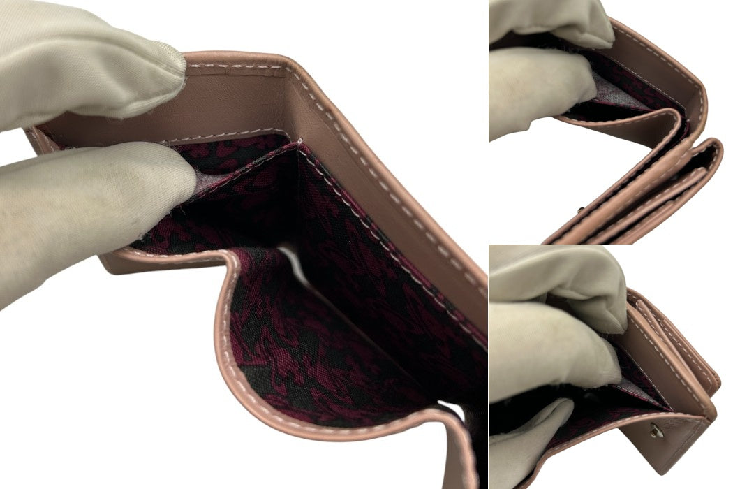 Vivienne Westwood ヴィヴィアンウエストウッド レザー 三つ折り財布 本革 コンパクト ミニ レディース 中古 W4