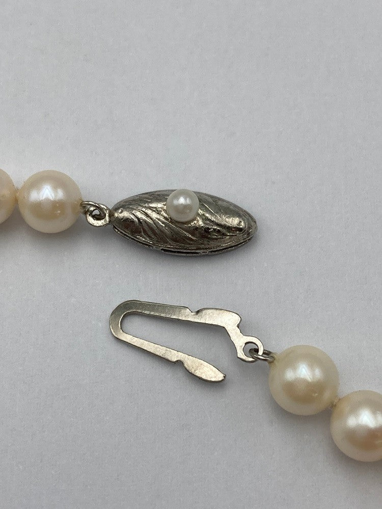 5.5~6.0mm パール ネックレス シルバー 中古 D4