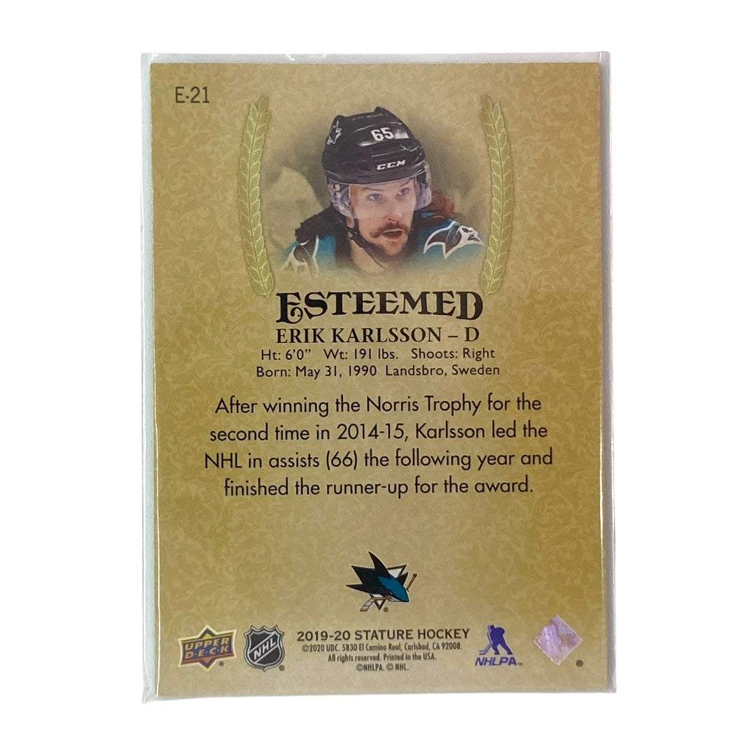 UPPER DECK NHLカード STATURE ERIK KARLSSON SAN JOSE 05/99 #E-21 中古 IT2