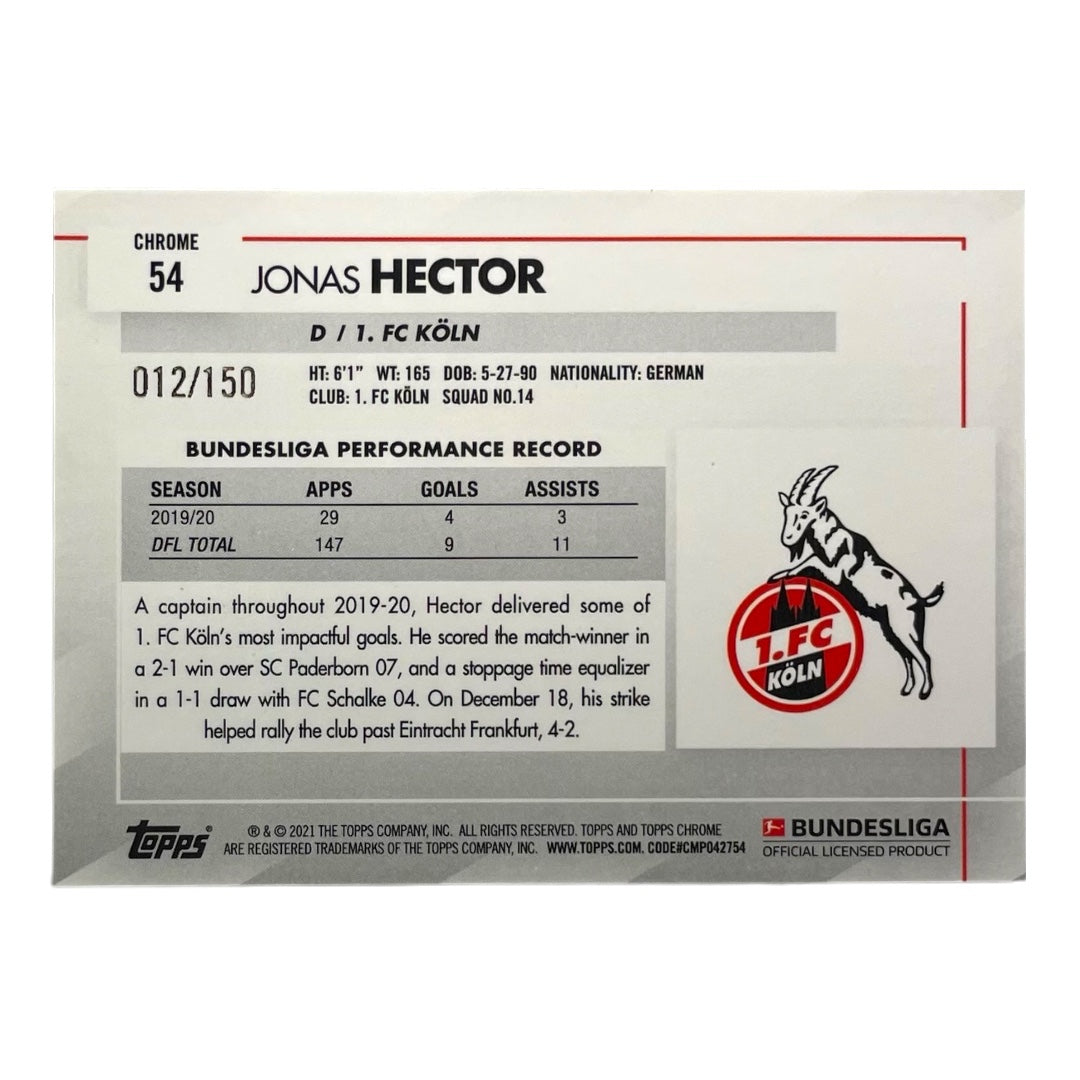 TOPPS サッカーカード CHROME JONAS HECTOR KOLN /150 #54 中古 IT2