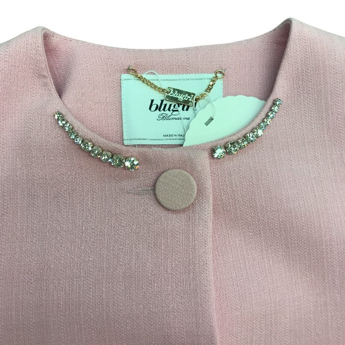 blugirl ブルーガール スプリングコート レディース フリル ビジュー ミドル丈 ピンク 42サイズ LD0224103 中古 T1