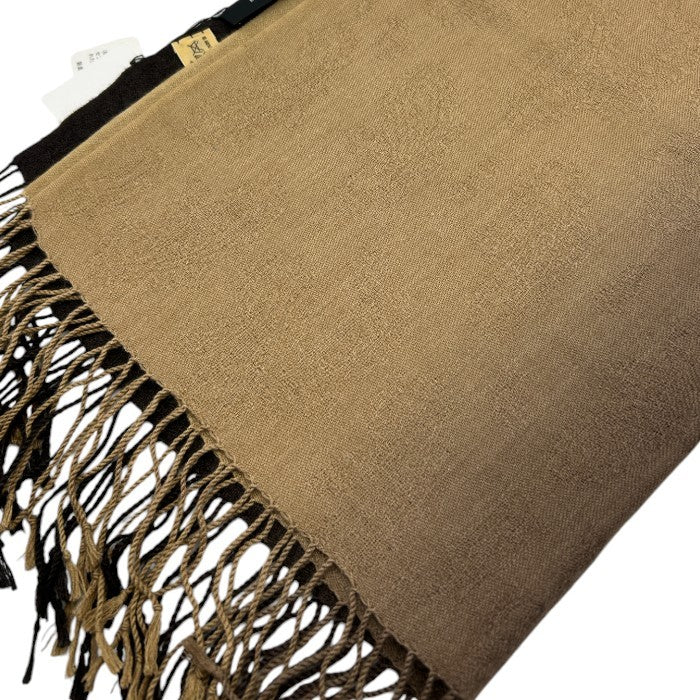 未使用品 EPOCA UOMO エポカウォモ グラデーション ストール ブラウン マフラー メンズ 総柄 ウール シルク カシミヤ 中古 W4