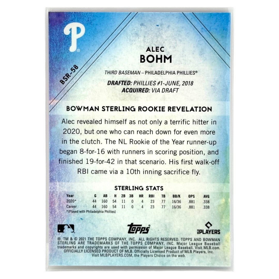 TOPPS MLBカード BOWMAN STERLING ALEC BOHM PHILADELPHIA PHILLIES /75 #BSR-58 中古 IT1