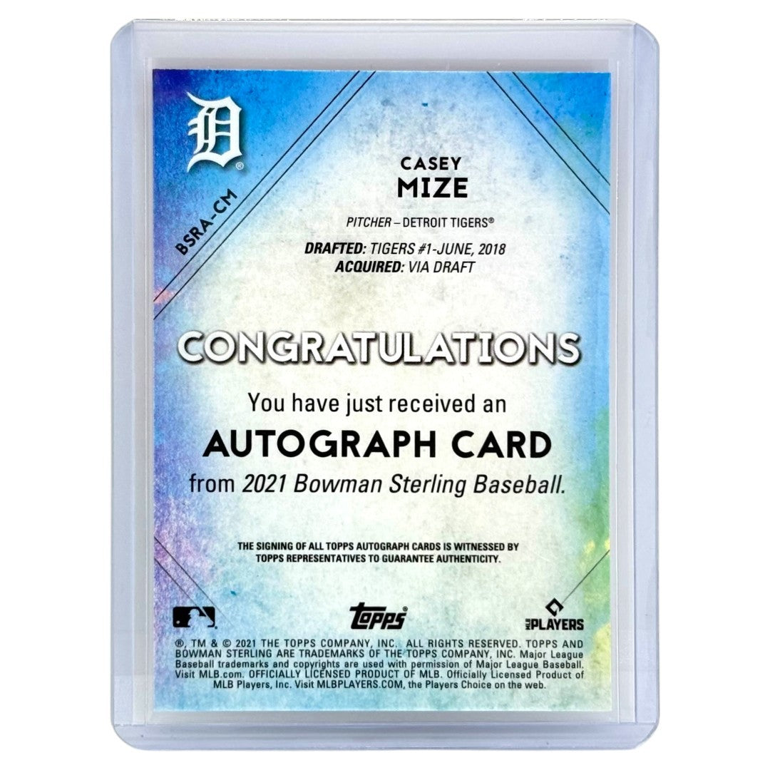 TOPPS MLBカード BOWMAN STERLING CASEY MIZE DETROIT TIGERS /75 #BSRA-CM 中古 IT1