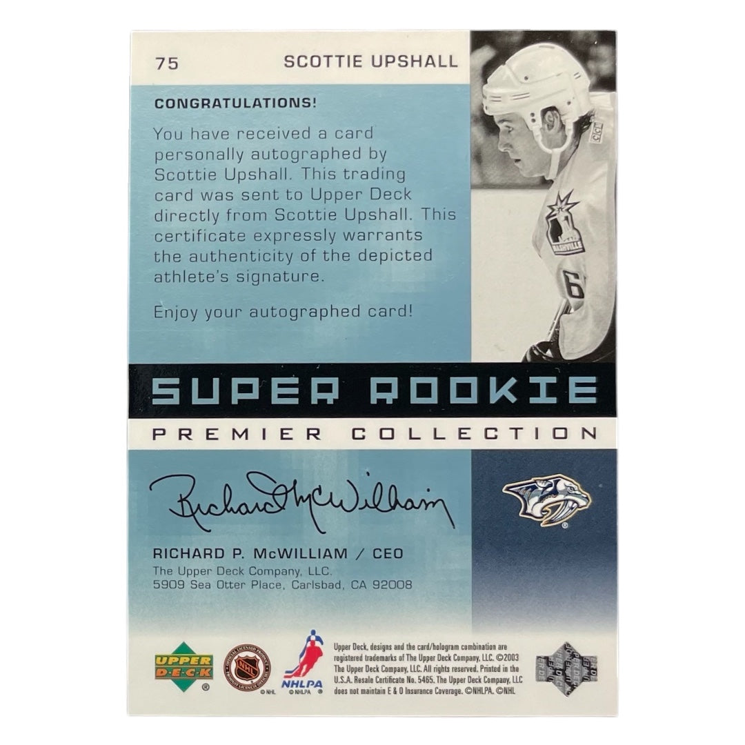 UPPER DECK NHLカード PREMIER COLLECTION SCOTTIE UPSHALL NASHVILLE PREDATORS /199 #75 中古 IT2
