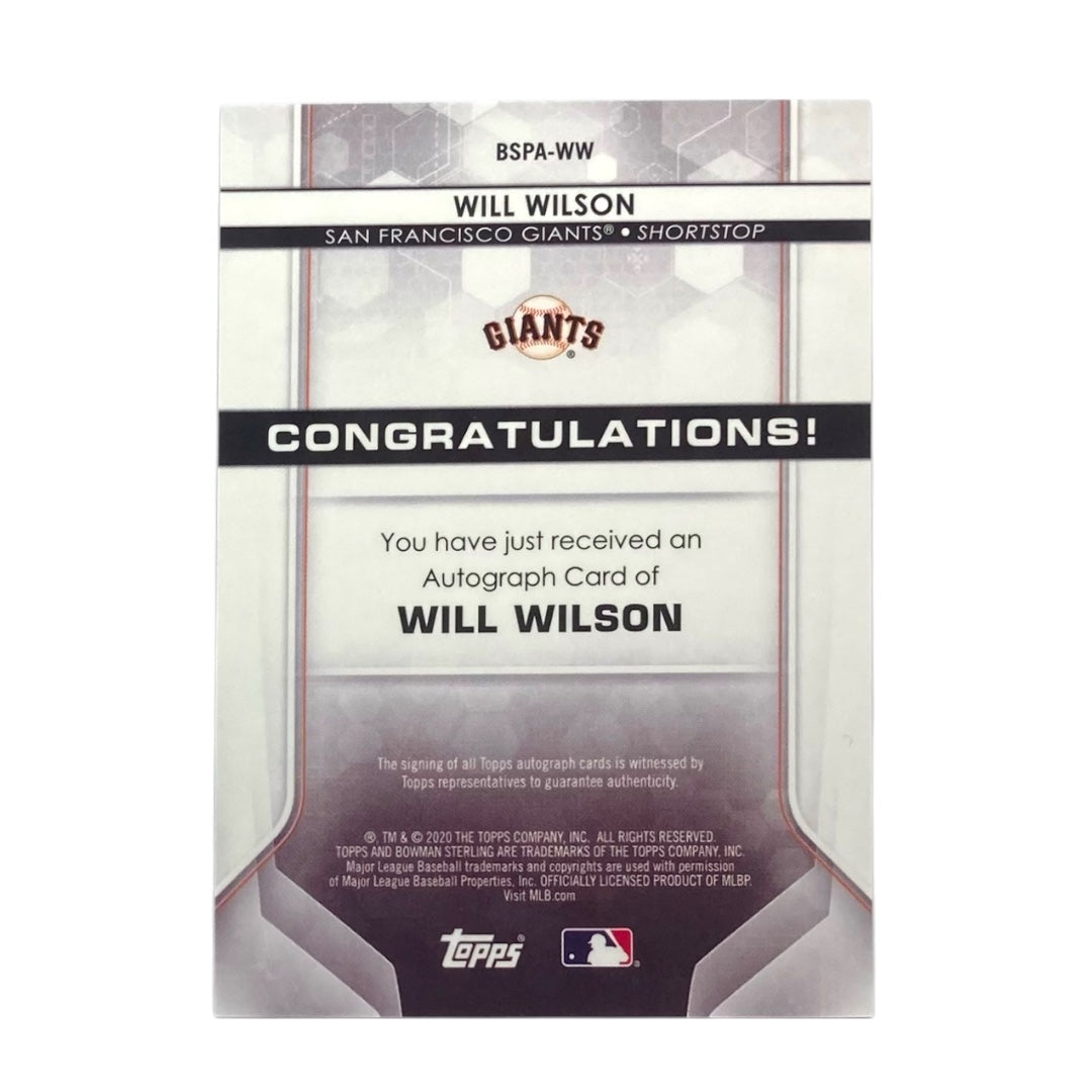 TOPPS MLBカード BOWMAN STERLING WILL WILSON SAN FRANCISCO GIANTS #BSPA-WW 中古 IT2