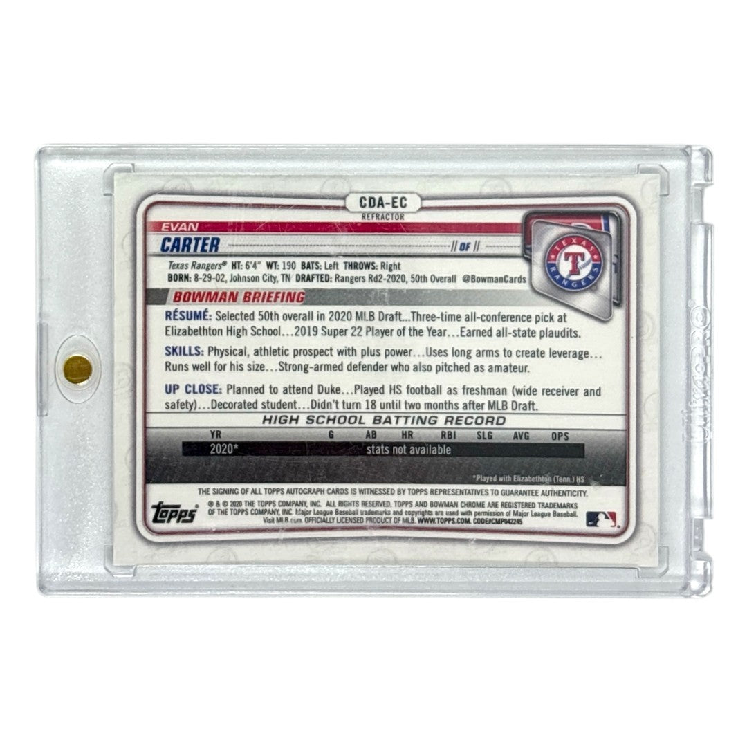 TOPPS MLBカード BOWMAN CHROME 1ST EVAN CARTER TEXAS RANGERS /499 #CDA-EC 中古 IT1