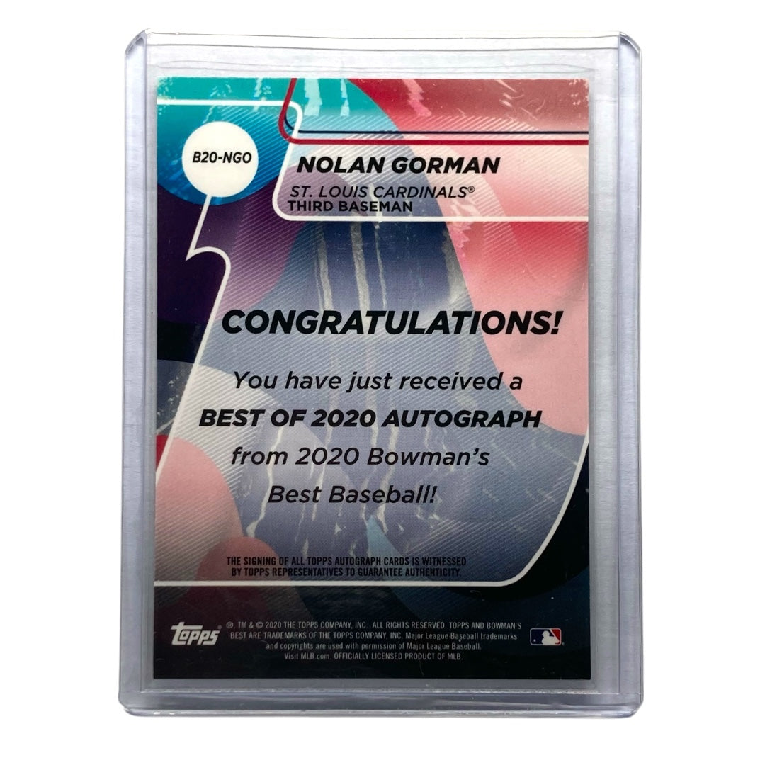 TOPPS MLBカード BOWMAN'S BEST NOLAN GORMAN CARDINALS 70/99 #B20-NGO 中古 IT2