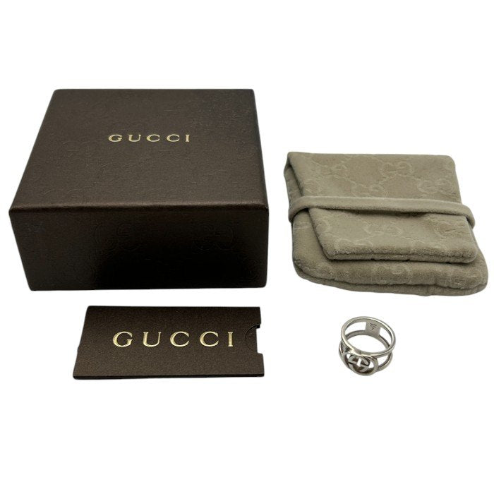 GUCCI インターロッキングG リング シルバー925 6号 グッチ Ag925 silver925 指輪 ブランド レディース 中古 W4