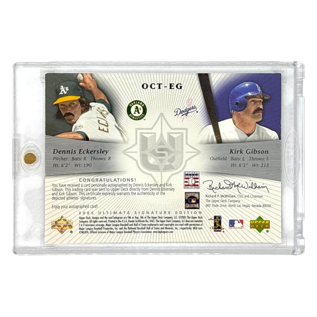 UPPER DECK MLBカード ULTIMATE SIGNATURE EDITION DENNIS ECKERSLEY OAKLAND ATHLETICS KIRK GIBSON LOS ANGELES DODGERS /200 #OCT-EG 中古 IT1