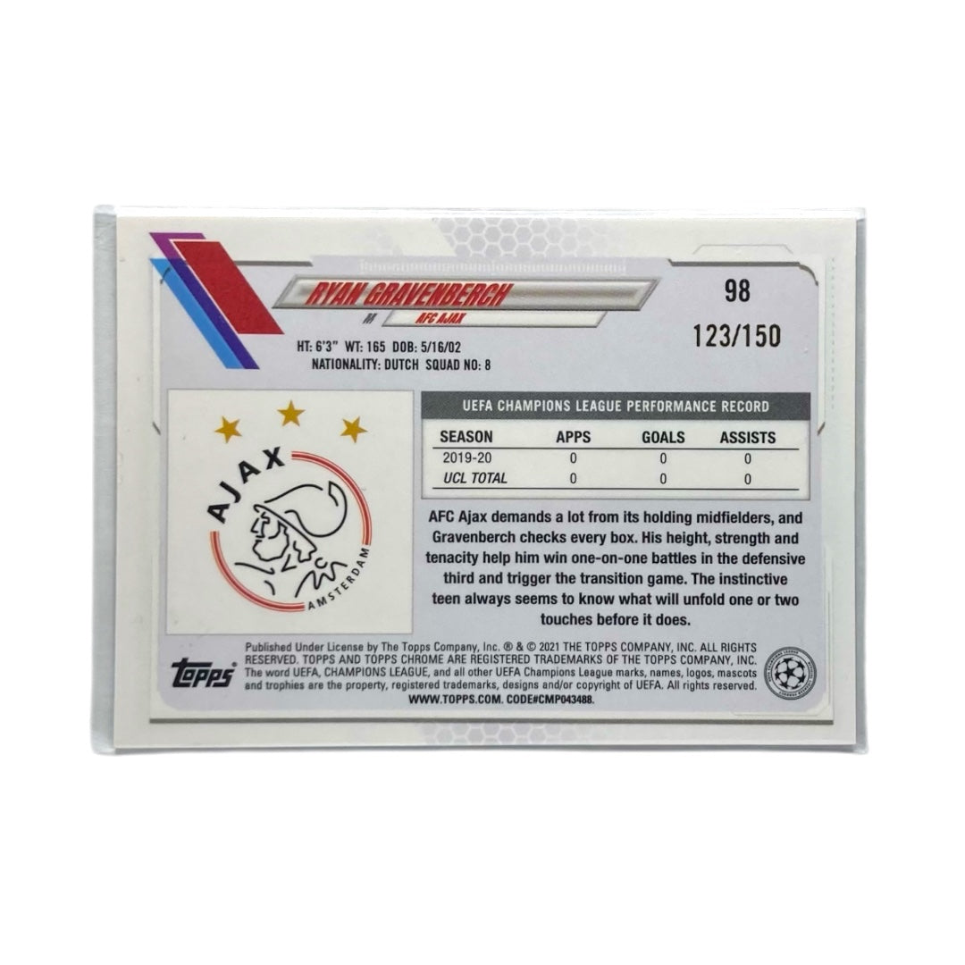 TOPPS サッカーカード CHROME RYAN GRAVENBERCH AJAX /150 #98 中古 IT2
