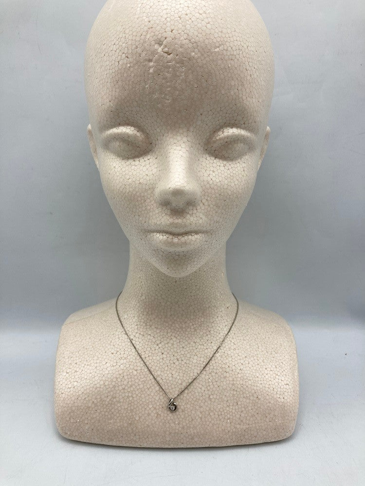Pt900/Pt850 ダイヤ0.10ct プラチナネックレス 中古 D4